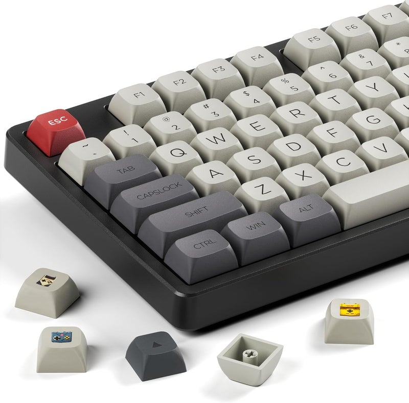 GMKWTL أغطية مفاتيح XDA PBT، مجموعة أغطية مفاتيح مخصصة لجهاز الألعاب الكلاسيكي، أغطية مفاتيح XVX للوحة مفاتيح 75% مع تقنية صب الصبغة مناسبة لمعظم مفاتيح Gateron Cherry MX للوحة المفاتيح الميكانيكية 65% 80% 100%. - Image 1